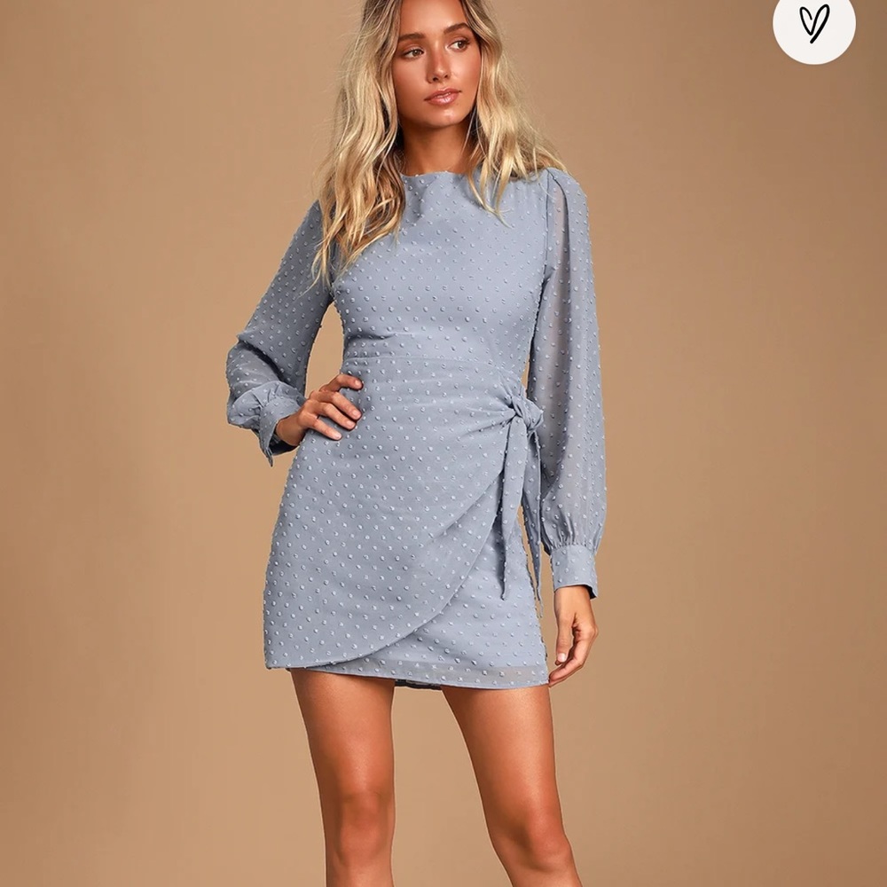 Lulus Light Blue Long Sleeve Dress